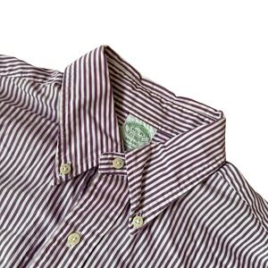 Brooks Brothers Purple Striped Button Down Shirt 15.5 - 35 Milano The Original